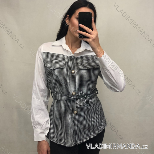 Blouse 3/4 sleeve with buttons (uni sl) ITALIAN Fashion IMM20206 S / M one size black