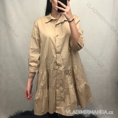Shirt Dress 3/4 Long Sleeve Ladies (UNI S / L) ITALIAN FASHION IM420203