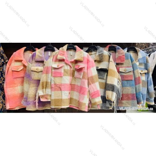 Kabát flaušový teplý dlouhý dámský (UNI S/M) ITALSKÁ MÓDA IMD20159