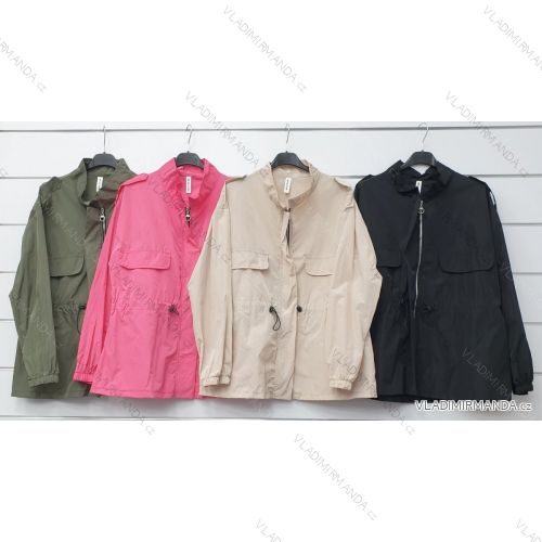 Kabát jarní dlouhý dámský (S/M/L ONE SIZE) ITALSKÁ MÓDA IMWA21006