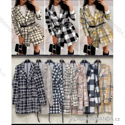 Kabát jarní dlouhý dámský (S/M/L ONE SIZE) ITALSKÁ MÓDA IMWA21006