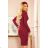 340-3 Assumed dress with buttons and a collar - Burgundy color