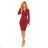 340-3 Assumed dress with buttons and a collar - Burgundy color