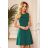 334-1 BLANKA - Flared dress with a frill - green color