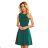 334-1 BLANKA - Flared dress with a frill - green color