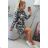 Gray + black camo dress