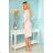 327-1 Elegant dress with a frill and neckline - pastel pink
