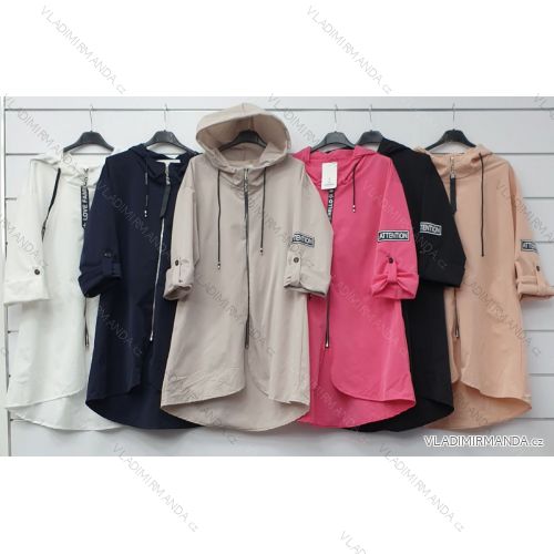Kabát jarní dlouhý dámský (S/M/L ONE SIZE) ITALSKÁ MÓDA IMWA21006
