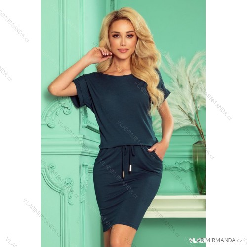 139-7 Sports dress with short sleeves - dark green