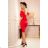 249-3 CASSIE - dress with short sleeves - red