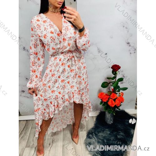 Summer long sleeve flowered women's dress (UNI S / L) ITALIAN FASHION IMK20150