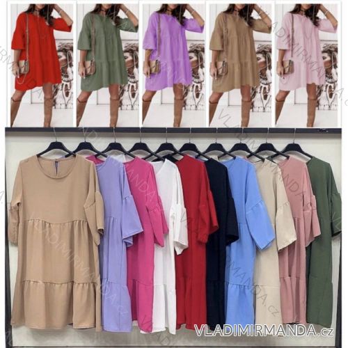 Summer long sleeve flowered women's dress (UNI S / L) ITALIAN FASHION IMK20150