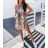 Summer long sleeve flowered women's dress (UNI S / L) ITALIAN FASHION IMK20150