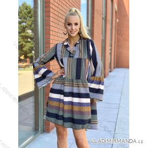 Summer long sleeve flowered women's dress (UNI S / L) ITALIAN FASHION IMK20150