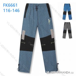Outdoor canvas trousers with fleece padding for children youth boys (104-134) KUGO F501