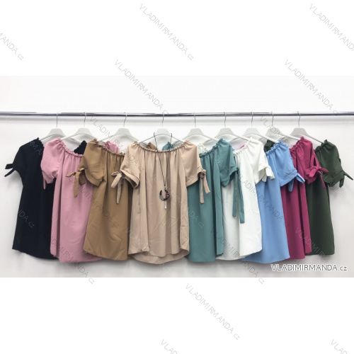 Šaty košilové 3/4 rukáv dámské tenké (uni s-l) ITALSKá MóDA IMWD201619