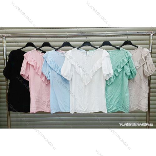 Shirt blouse short 3/4 sleeve lace ladies (UNI SL) ITALIAN FASHION IM13014