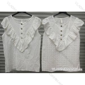 Shirt blouse short 3/4 sleeve lace ladies (UNI SL) ITALIAN FASHION IM13014