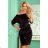 13-129 Sports dress with binding and pockets - velor - black