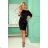 13-129 Sports dress with binding and pockets - velor - black