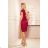 316-5 Lace dress with neckline - Burgundy color