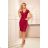 316-5 Lace dress with neckline - Burgundy color