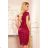 316-5 Lace dress with neckline - Burgundy color