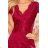 316-5 Lace dress with neckline - Burgundy color