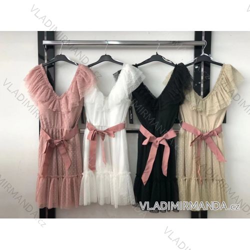 Elegant short-sleeved women's dress (uni s-m) ITALIAN FASHION IM920148