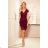 316-7 Lace dress with neckline - plum color