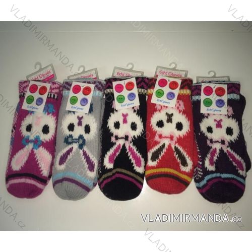 Gloves mittens knitted baby girl bunny ECHT JKB054