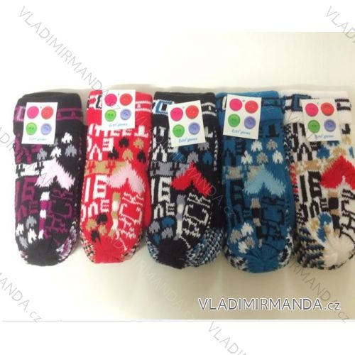 Gloves mittens knit baby girl heart ECHT JKB067
