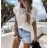 Shirt blouse short 3/4 sleeve lace ladies (UNI SL) ITALIAN FASHION IM13014