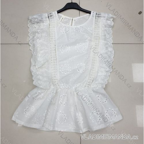 Shirt blouse short 3/4 sleeve lace ladies (UNI SL) ITALIAN FASHION IM13014