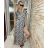 Summer long sleeve flowered women's dress (UNI S / L) ITALIAN FASHION IMK20150