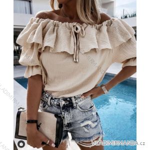 Shirt blouse short 3/4 sleeve lace ladies (UNI SL) ITALIAN FASHION IM13014