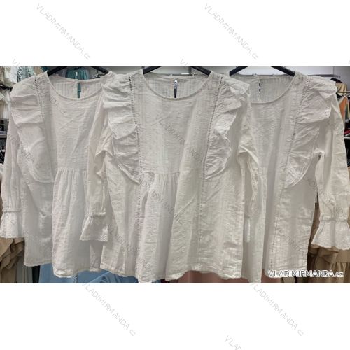 Shirt blouse short 3/4 sleeve lace ladies (UNI SL) ITALIAN FASHION IM13014