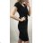 Line dress with button short sleeves women (uni s-m) ITALIAN FASHION IMT20C-038 M black