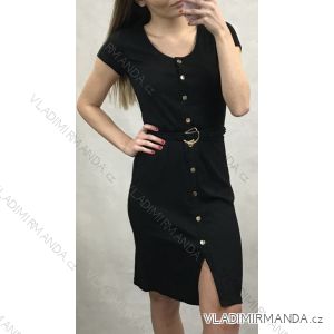Line dress with button short sleeves women (uni s-m) ITALIAN FASHION IMT20C-038