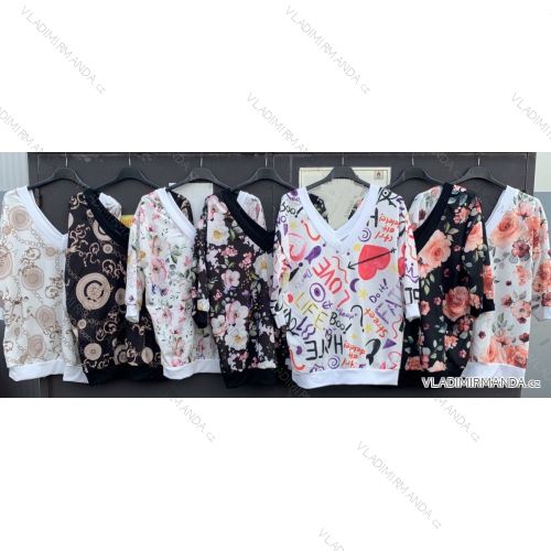 Šaty košilové 3/4 rukáv dámské tenké (uni s-l) ITALSKá MóDA IMWD201619