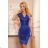 316-4 Lace dress with neckline - classic blue