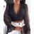 Shirt blouse short 3/4 sleeve lace ladies (UNI SL) ITALIAN FASHION IM13014