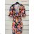 Summer long sleeve flowered women's dress (UNI S / L) ITALIAN FASHION IMK20150