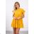 Mustard embroidered flared dress