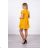 Mustard embroidered flared dress