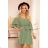 292-6 MARINA flimsy dress with a neckline - olive colour