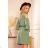 292-6 MARINA flimsy dress with a neckline - olive colour