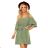 292-6 MARINA flimsy dress with a neckline - olive colour