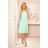 311-9 LILA Pleated dress with short sleeves - Mint color