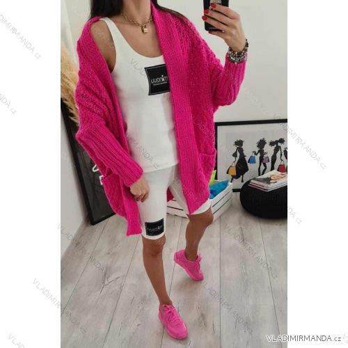 Women's cotton cardigan with hood (UNI SM) ITALIAN FASHION IMD20811